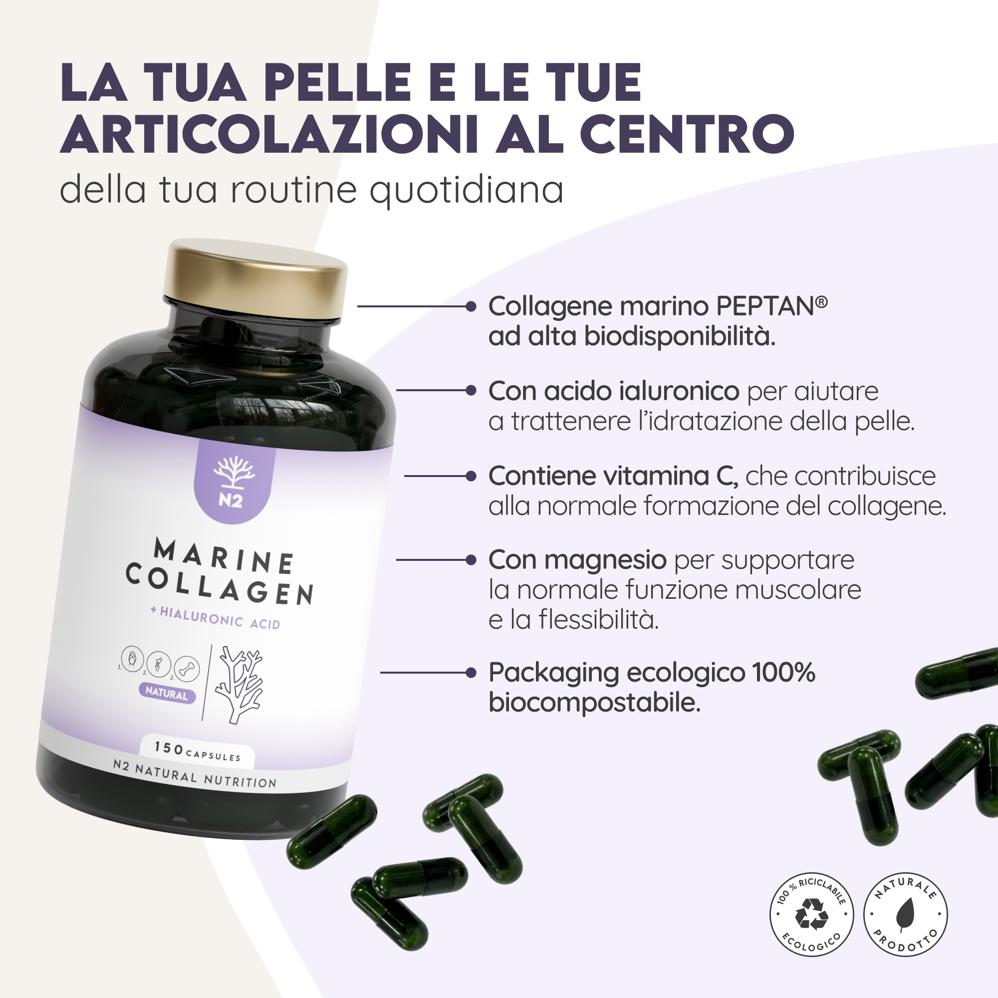 Collagene marino: con acido ialuronico 150