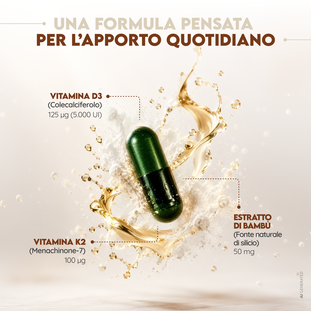 Vitamina D3 + K2 + Bambú